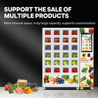 " هالو 24 " شبكة خزانة مبيعات ذكية مع قشرة خارجية من ورق معدني مكثف وباب زجاجي ثلاثي الطبقات مع نظام تبريد